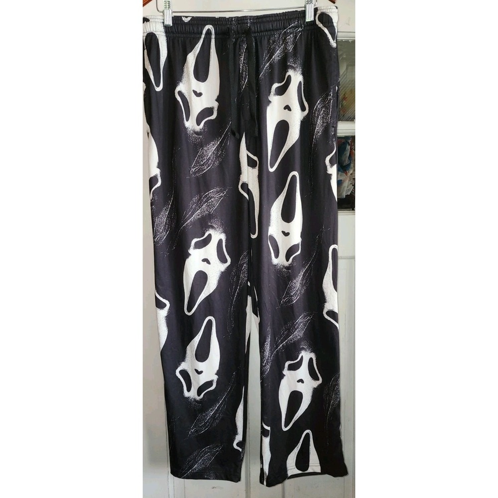 Ghost Face Sleep Pants Scream Horror Unisex Pajama Lounge Pants Large NWOT